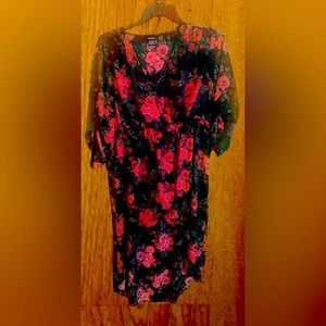 Torrid Black dress with red roses.  Size 2XL